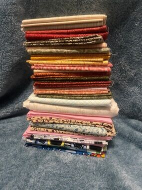 Assorted Quilting Fabric Bundle - Multicolor Cotton Fat Quarters & bigger